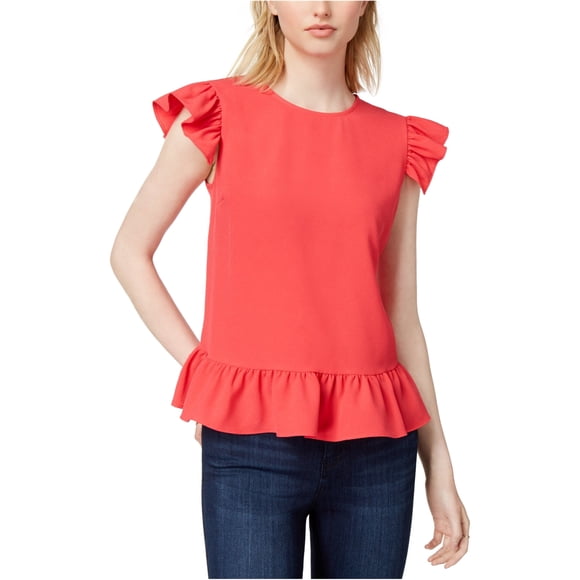 maison Jules Blusa de punto con volantes para mujer, rosa, pequeña