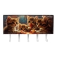 thumbnail image 2 of PhooArto Key Holder for Wall Decorative with 5 Key Hooks, Kittens Eating Pizza Galaxy Holders Wall Mount Organizer with Mail Key Rack, Self Adhesive, 2 of 7
