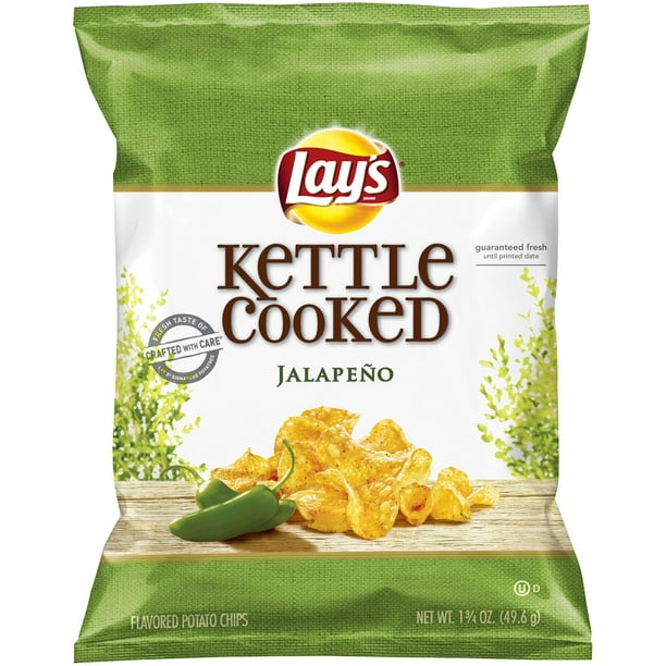 Lay's Kettle Cooked Jalapeno Potato Chips 1.75 oz. Bag
