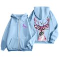 thumbnail image 5 of Hoodie Women Trendy Pullover Christmas Hooded Thickened Velvet Warm Loose Long Sleeve Sweatshirts Women's Tops, 5 of 6