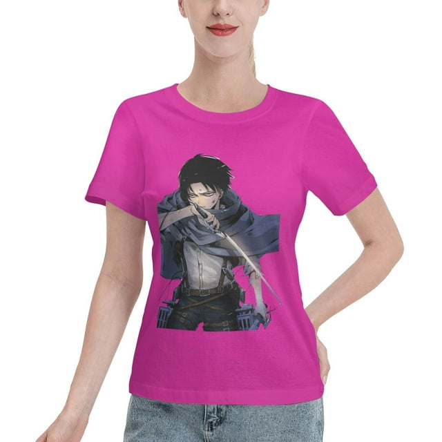 Women's Basic Short Sleeve T-Shirt Attacking Giant Levi Ackerman