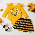 thumbnail image 2 of Zshosam Baby Girl Suspender Skirts Set Baby Girl Outfit Newborn Infant Long Sleeve Romper Tutu Skirt Sets Size 3 6 Months,(Yellow 3-6 Months), 2 of 8