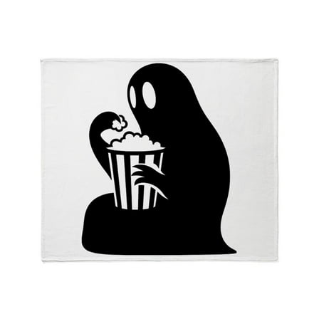 CafePress - Ghost Eating Popcorn - Soft Fleece Throw Blanket, 50"x60" for All Ages