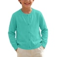 thumbnail image 3 of FAIWAD Girls School Uniform Knit Cardigan Kids Unisex Classic Solid Color Long Sleeve Button Down Sweater Cardigan, 3 of 9