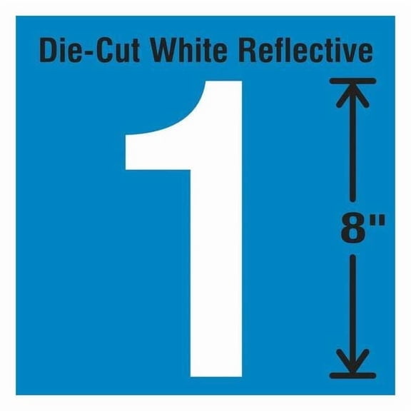 Stranco Number Label, Vinyl, 8 in H, 4-3/4 in W DWR-SINGLE-8-1
