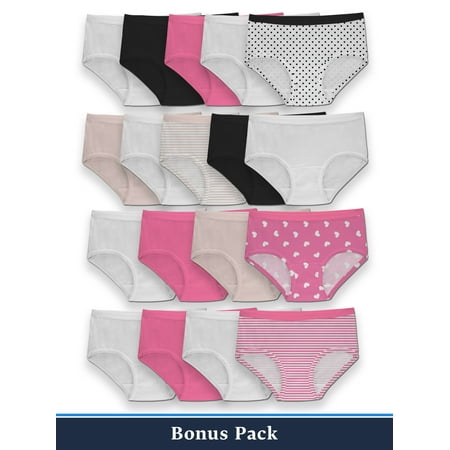 Fruit of the Loom Girls Underwear, 14+4 Bonus Pack Classic Assorted Heart  and Polka Dot Cotton Brief Panties (Little Girls & Big Girls) – Walmart  Inventory Checker – BrickSeek