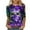 A Multicolor, variant on YUGYXL Casual Plus Size 3/4 Sleeve Shirt for Women Fashion Mardi Gras Carnival Mask Printed Clothes Summer Crew Neck Loose Comfy Tshirts Party Tunic Tees Sales