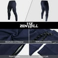 thumbnail image 5 of BROKIG Mens Slim Tapered Workout Joggers Breathable Running Sweatpants Gym Training Pants with Zip Pockets(Small,Navy Blue), 5 of 6