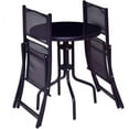 thumbnail image 2 of S AFSTAR 3-Piece Bistro Set for Outdoor Yard Garden Park, Round Table with 2 Folding Chairs Patio Furniture Set (Dark Dark Gray), 2 of 2