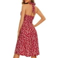 thumbnail image 3 of Women's Printed Halter Neck Dress with Slight Stretch 100% Polyester Fabric Lightweight Flowy Summer Look For Vacation, 3 of 17