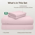 thumbnail image 4 of California Design Den Queen Sheets Set - 600 Thread Count, 100% Cotton Sateen, Adult 4 Piece Bed Sheet Set - Blush Pink, 4 of 9