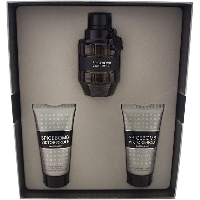 Viktor and Rolf Spicebomb for Men - 3 Piece Gift Set 1.7oz Spray, 1.7oz Non Foaming Shaving Cream, 1.7oz After Shave Balm, 3 Count
