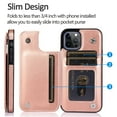 thumbnail image 3 of Dteck Case for Apple iPhone 12 Pro 6.1-inch,Shockproof PU Leather Wallet iPhone 12 Case Card Holder Kickstand Flip Magnetic Hybrid Rubber Back Phone Cover,Rosegold, 3 of 7