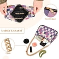 thumbnail image 2 of FORMRS Womens Shoulder Bag with Chain Strap Clutch Purse Cute Tote Handbag, Pink and Purple Plaid Pattern, 2 of 7