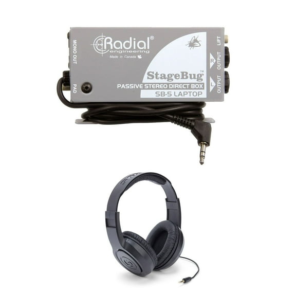 Radial Engineering Stagebug SB-5 DI Bundle with Samson SR350 Headphones