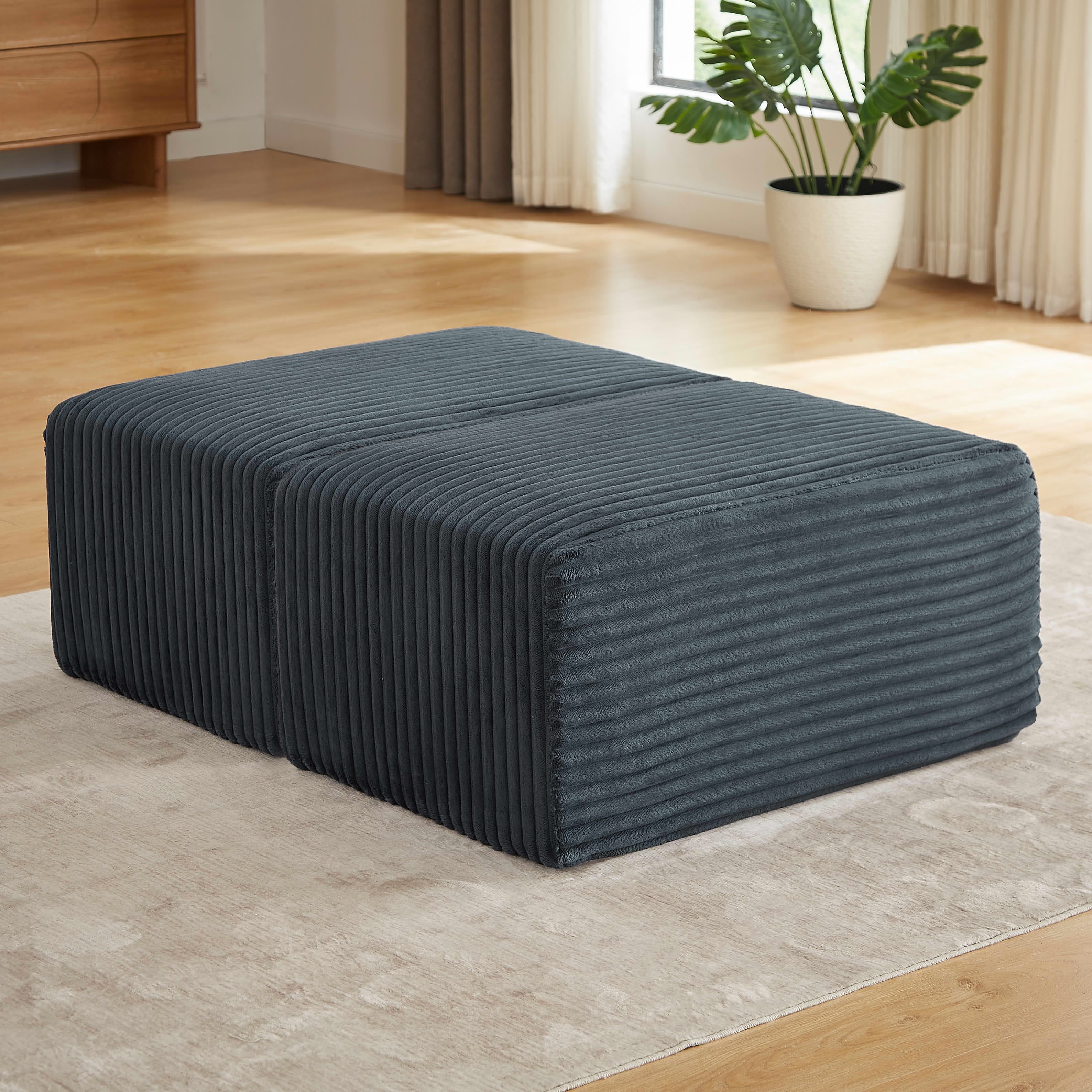 MAYEERTY Boneless Ottoman, 35×24" Footrest for Cloud Sectional Sofa, Living Room & Apartment, Dark Gray