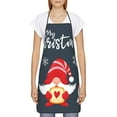 thumbnail image 2 of Naloa 1Pack Adjustable Bib Apron Waterdrop Resistant Cooking Kitchen Aprons for Women Men Chef, Cute Christmas Gnomes (2) Print, 2 of 5