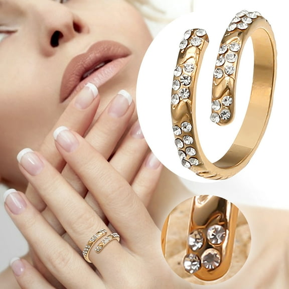 Valentines Day Gifts For Her Jewelry,Rings For Women Non Tarnish,Gold Plated Cubic Zirconia Crossover Chunky Eternity Ring for Women | Open Twist Stackable Bands | Statement Rings