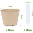 thumbnail image 2 of Peat Pots  30 Pcs 3 Inch Seed Starting Pots  Nursery Pot  Biodegradable Plants Pots with Bonus 20 Plant Labels, 2 of 8
