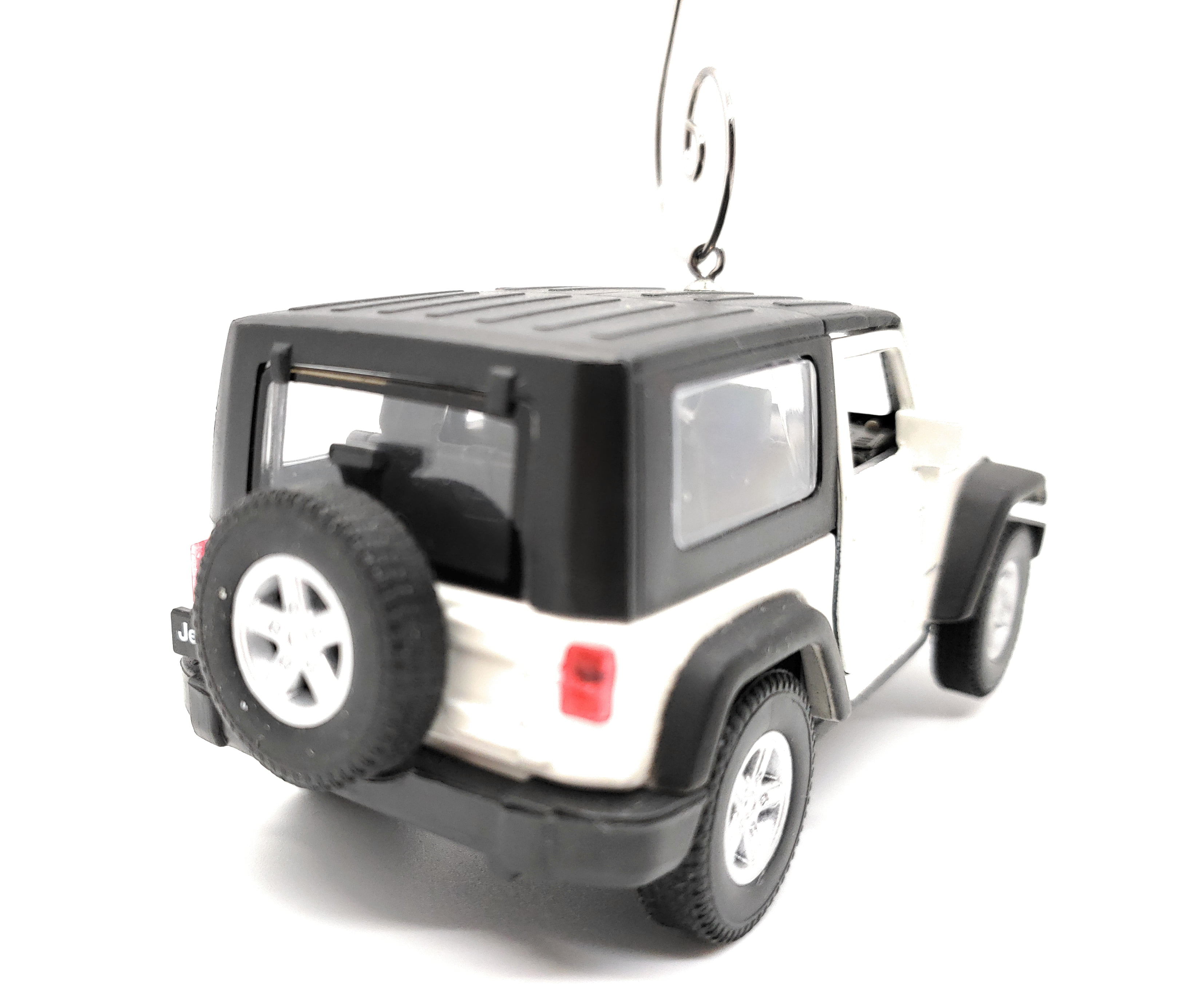 Jeep Wrangler JK with Top Large Custom Christmas Ornament 1:34 Diecast  White 