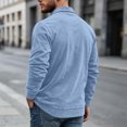 thumbnail image 7 of Fengqque Long Sleeve Polo Shirts for Men Classic Button Golf Shirt Casual Collared thermal Work Pullover Tops Navy L, 7 of 7