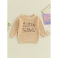 thumbnail image 3 of Musuos Baby Girl Casual Sweaters 3 6 9 12 18M Cute Long Sleeve Letter Embroidery Knit Pullover Infant Tops, 3 of 10