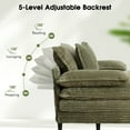 thumbnail image 3 of Aukfa 65" Oversized Chaise Adjustable Backrest Sofa Chair Bed, Dual Layer Cushions, Corduroy, Green, 3 of 9