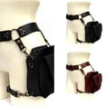 thumbnail image 2 of Medieval Waist Belt Drop Leg Bag Steampunk Waist Pack Thigh Bag Leather Fanny Bag Motorcycle Waist Belt Drop Leg Bag, 2 of 5