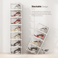 thumbnail image 6 of SEE SPRING X-Large Shoe Box Clear Plastic Stackable Sneaker Storage Shoe Organizer for Closet,6 Pack,White, 6 of 7