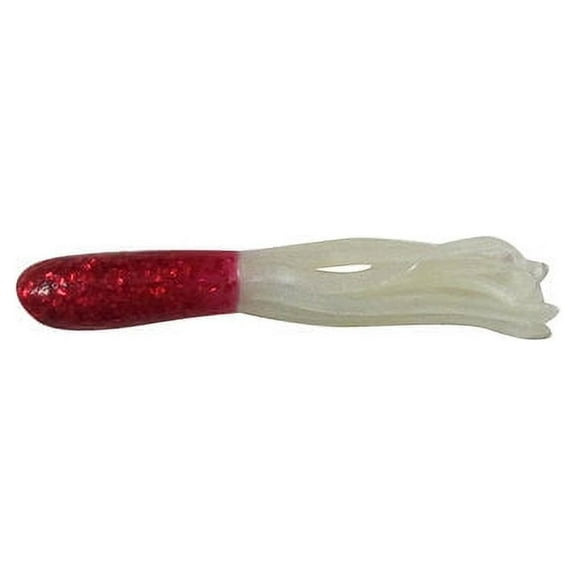 Creme 1.5" Mini Tails Grub Lure, Red Glitter & Pearl, 8 Count