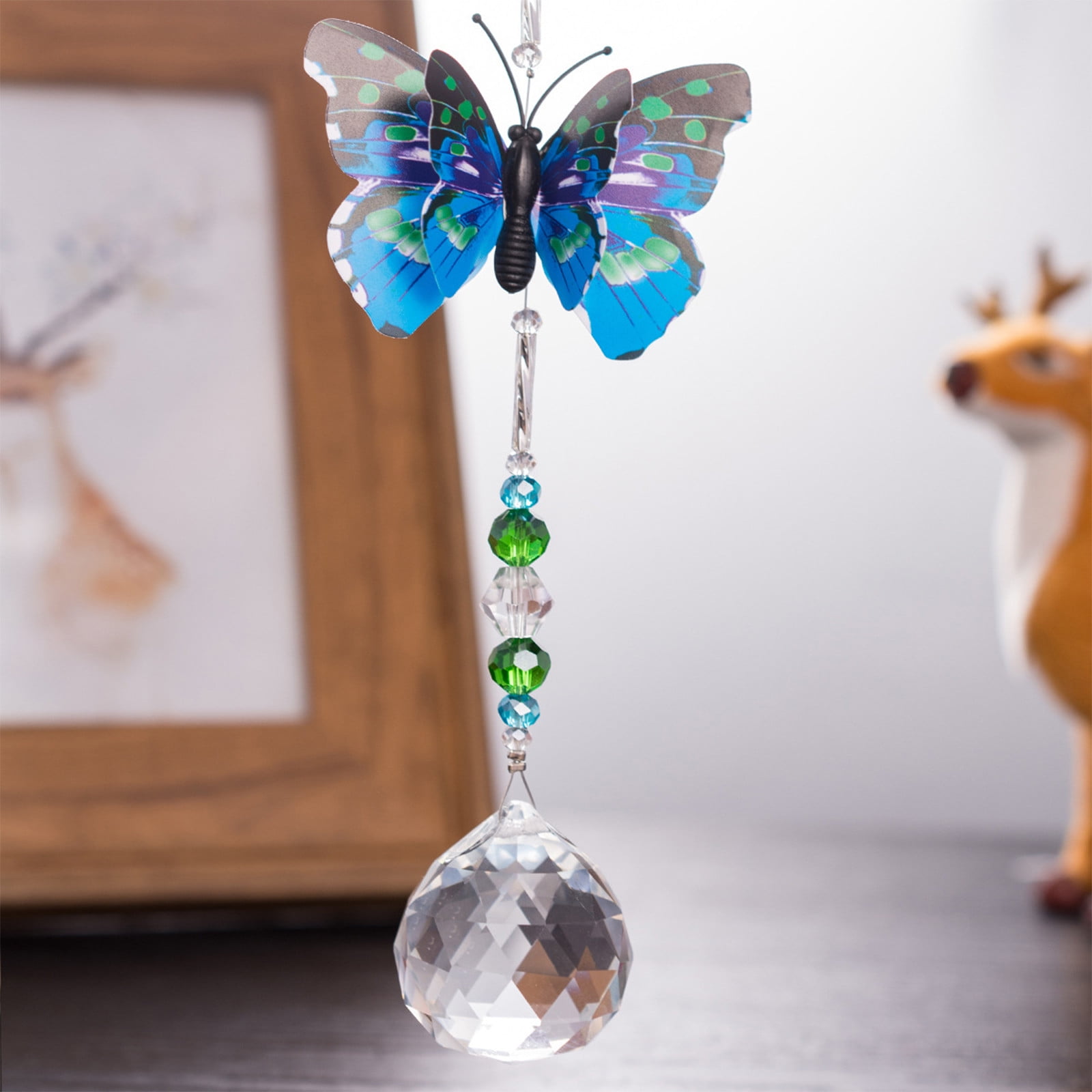 Details about   Champagne Butterfly Crystal Suncatcher Pendant Wedding Ornament Decor Gift 