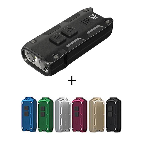 COMBO: NITECORE TIP SE Black Dual-Core Metallic Keychain Light -700 Lumensw/ Nitecore TIP Keychain light -360 Lumens (Random Color)