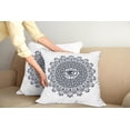 thumbnail image 2 of Ambesonne White Throw Pillow Cover 2 Pack, Vintage Tribal Mandala, 20", Grey, 2 of 5