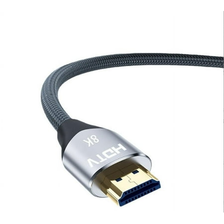 KOMI 8K HDMI Cable 2.1 (7680x4320P 8K/60Hz 4K/120Hz 2K/144Hz 1080P/240Hz) HDTV Interface High-Speed 48Gbp HD Cable Compatible with TV/PS/Computer/Projector/Video/Game-Grey (3 meter)