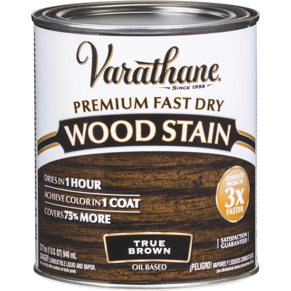 VARATHANE 333661 Premium Wood Stain, True Brown, 1 qt