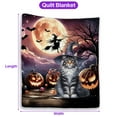 thumbnail image 5 of Spooky Halloween Night Witch Maine Coon Glowing Pumpkins Quilt Blanket Cat Lover Kitten Owner Gifts Cozy Comforter Throw Blanket - 12015, 5 of 5