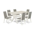 thumbnail image 2 of East West Furniture X026LA206-7 7-Piece Amazing Dining Table Set an Outstanding 6 Dining Table Top and 6 Wonderful Linen Fabric Dining Chairs with Stylish Chair Back, Linen White Finish, 2 of 10