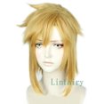 thumbnail image 3 of Peluca corta Linfairy, rubia, para hombre, Halloween, con orejas de elfo, 3 of 5