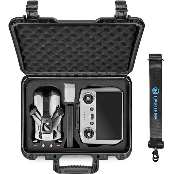 Lekufee Waterproof Hard Carrying Case for DJI Lito X1,Lito 1, DJI Mini 5 Pro / Mini 4 Pro/ Mini 3 Drone, DJI RC 2 / RC N3, Battery(3 pcs), and Accessories(Case Only)
