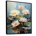 thumbnail image 2 of Designart "Dreamy Lotus Amidst Lily Pads I" Lotus Floater Framed Canvas Prints, 2 of 5