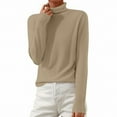 thumbnail image 6 of Hearthz Women Sweater Turtleneck Dressy Mock Neck Ribbed Women's Long Sleeve Shirt Knit Oversized Basic Sweatshirts for Women, 6 of 6