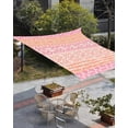 thumbnail image 3 of Sun Shade Sail 14x18Ft Boho Pink and Orange Striped Geometric Ethnic Style Uv Block Sunshade Canopy Outdoor Shade Cover Rectangle Shade Cloth For Patio Garden Yard Deck Pergola, 3 of 6