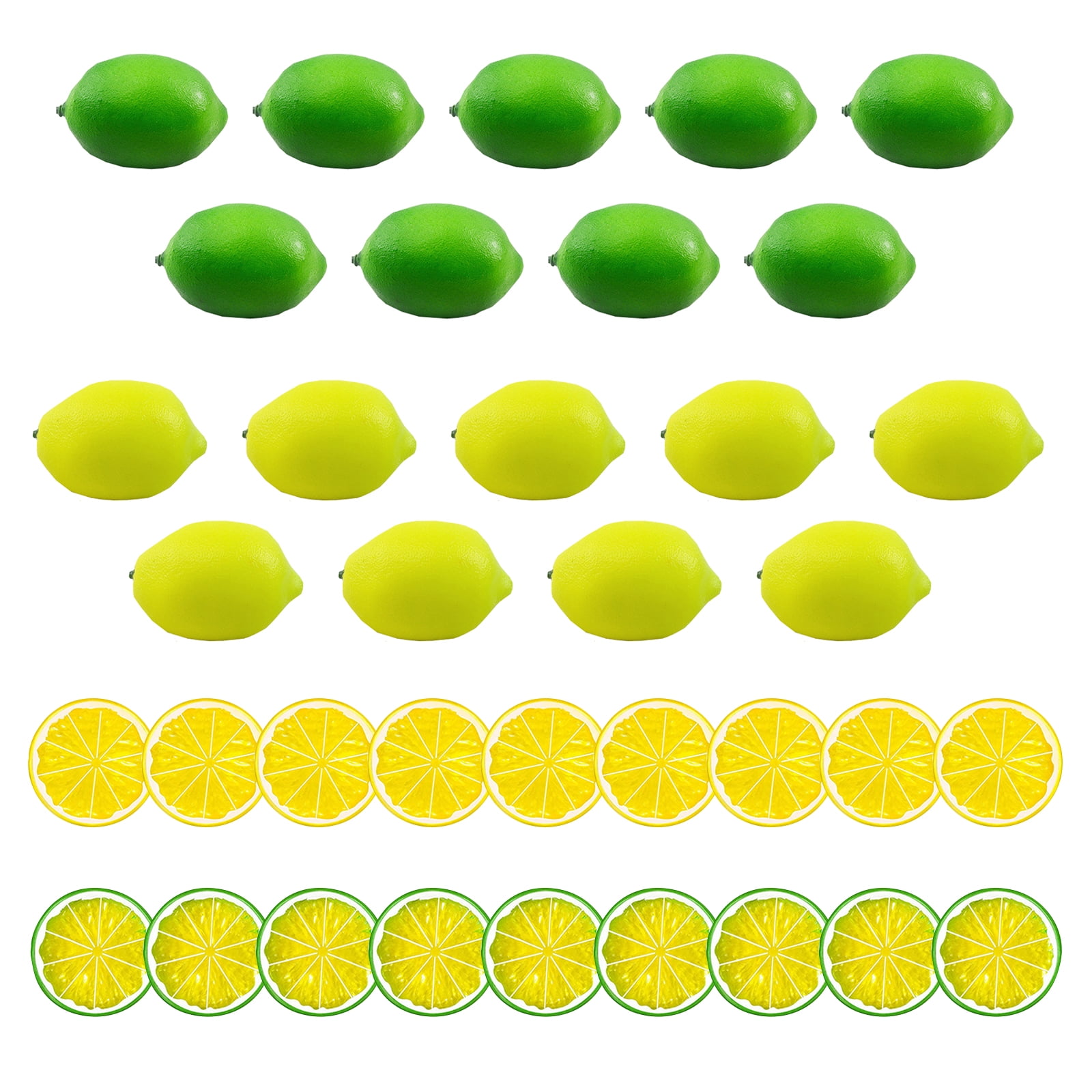 Fake Lemons Limes and Slices Set 36 Kit Decoration Faux Citrus Fake
