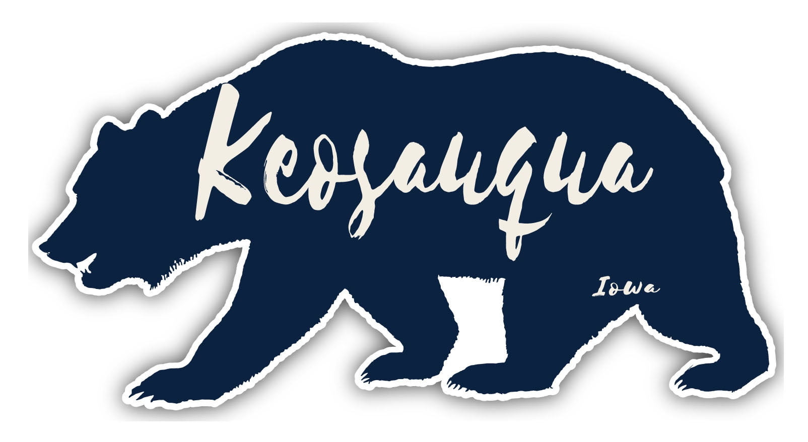 Keosauqua Iowa Souvenir 4Inch Vinyl Decal Sticker Bear Design