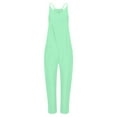 thumbnail image 6 of QATAINLAV Womens Sleeveless Jumpsuits Spaghetti Straps Wide Leg Long Rompers Summer Hallow Out V Neck Onesie Pants Overalls with Pockets Mint Green XXXL, 6 of 8