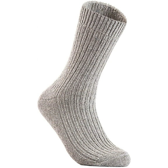 Lovely Annie Men's 5 Pairs Wool Socks One Size 7-9 Light Gray