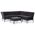 thumbnail image 1 of vidaXL 6 Piece Garden Lounge Set with Cushions Poly Rattan Black, 1 of 4