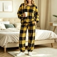 thumbnail image 7 of QATAINLAV Women's Fleece Pajamas Winter Warm Plush Pajama 2 Piece Set Fashion Plaid Fluffy Sleepwear, 7 of 7