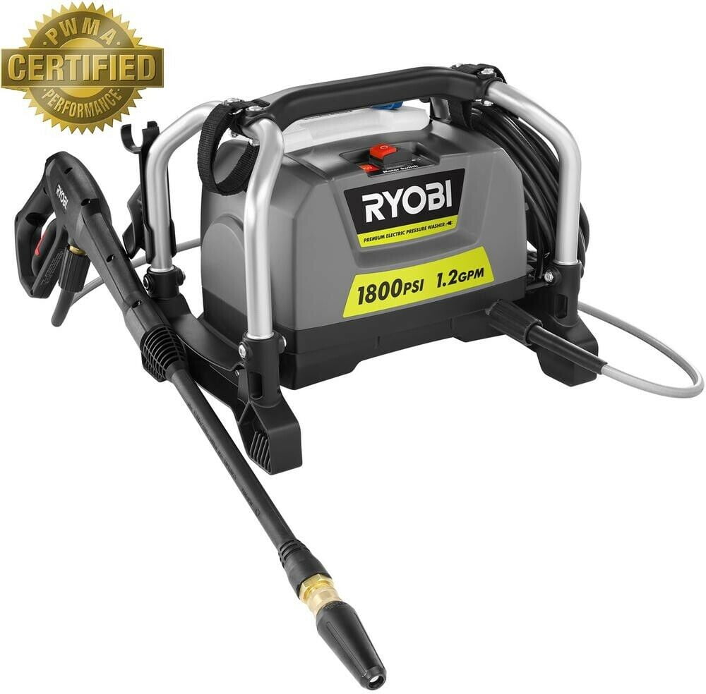 RYOBI Electric Pressure Washer Cleaner Deck Patio Cleaning 1,800 psi 1.