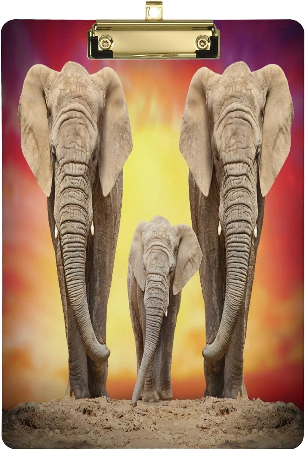 FMSHPON Elephant Family Sunset Clipboard Hardboard Wood Nursing Clip ...